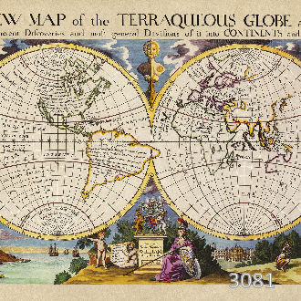 Старинная карта мира