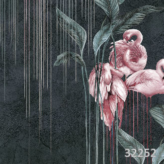 Drawn flamingos dark